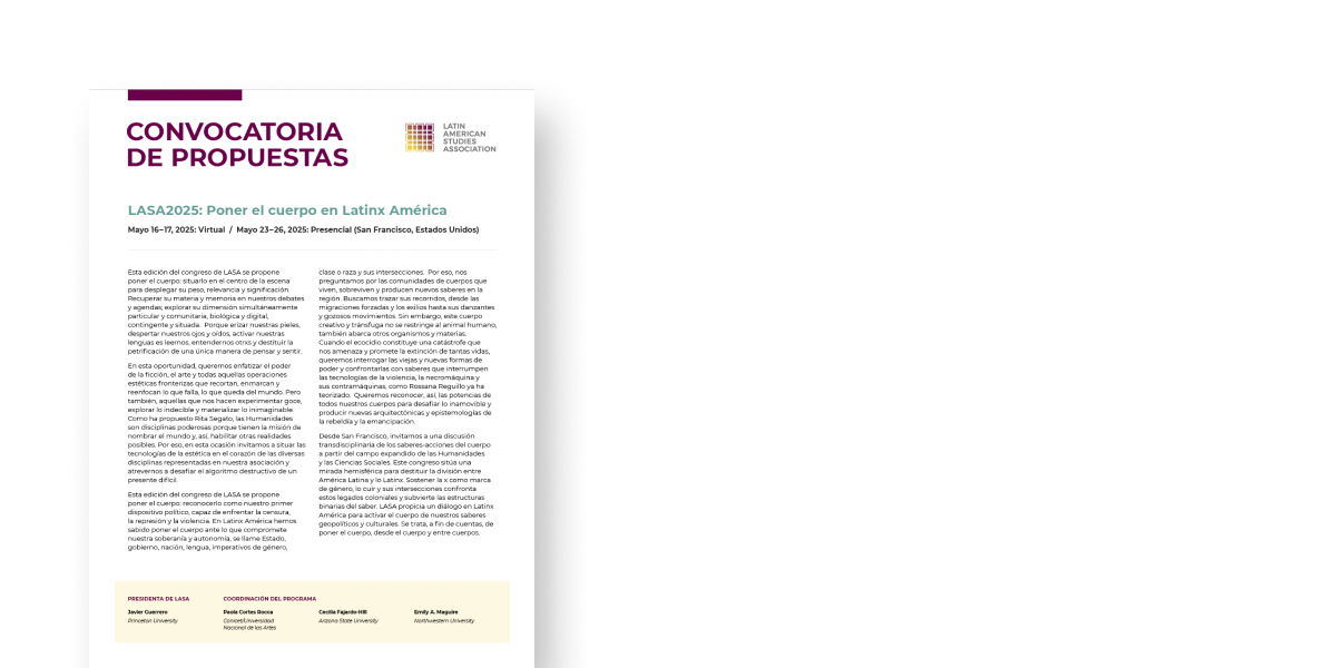 LASA2025 Convocatoria de Propuestas